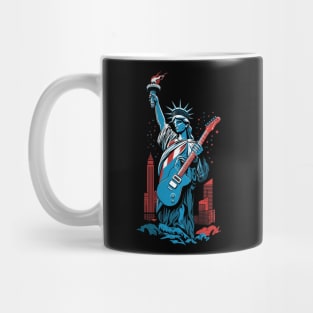 Patriotic USA 4th of July Guitarist Concert Festival Guitar Mug